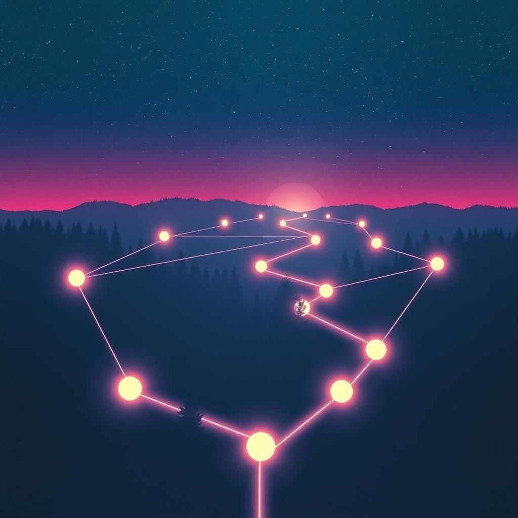Map of glowing orbs
