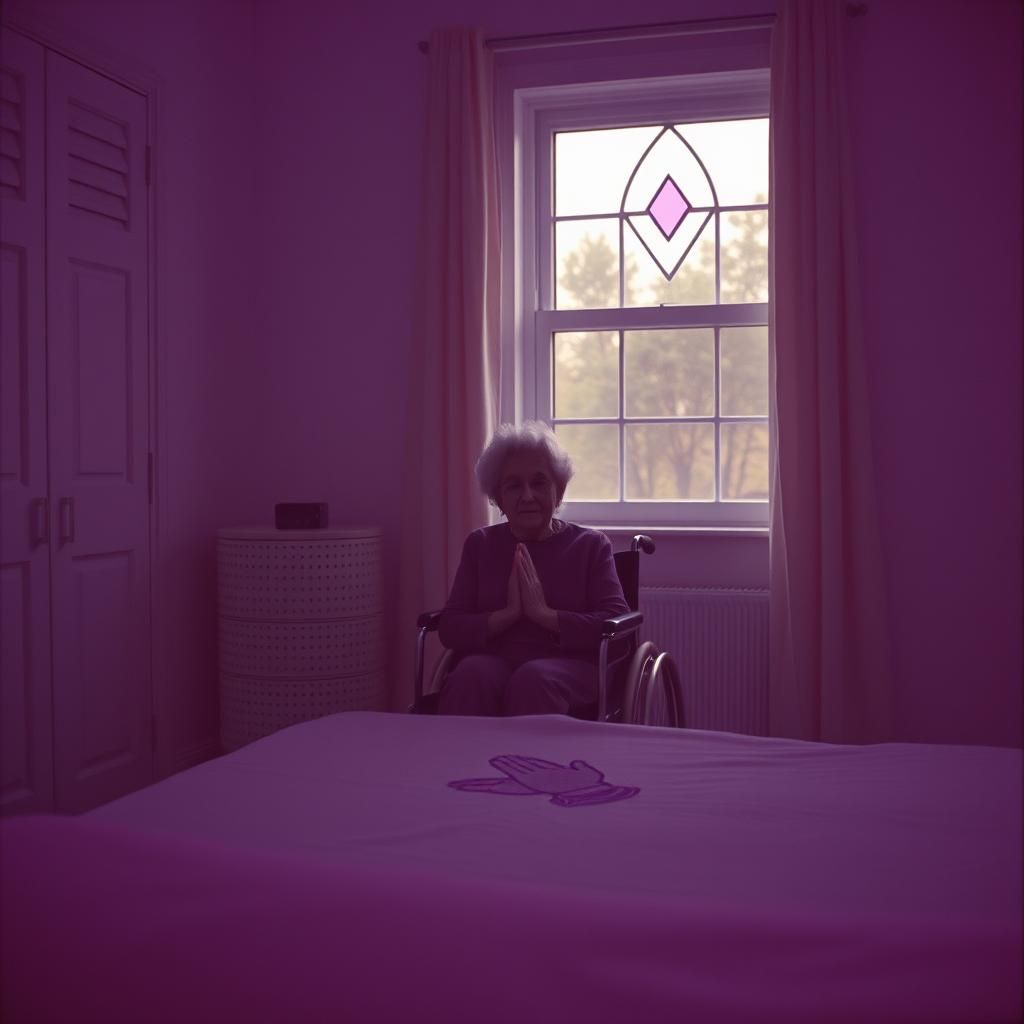 Old lady holding on