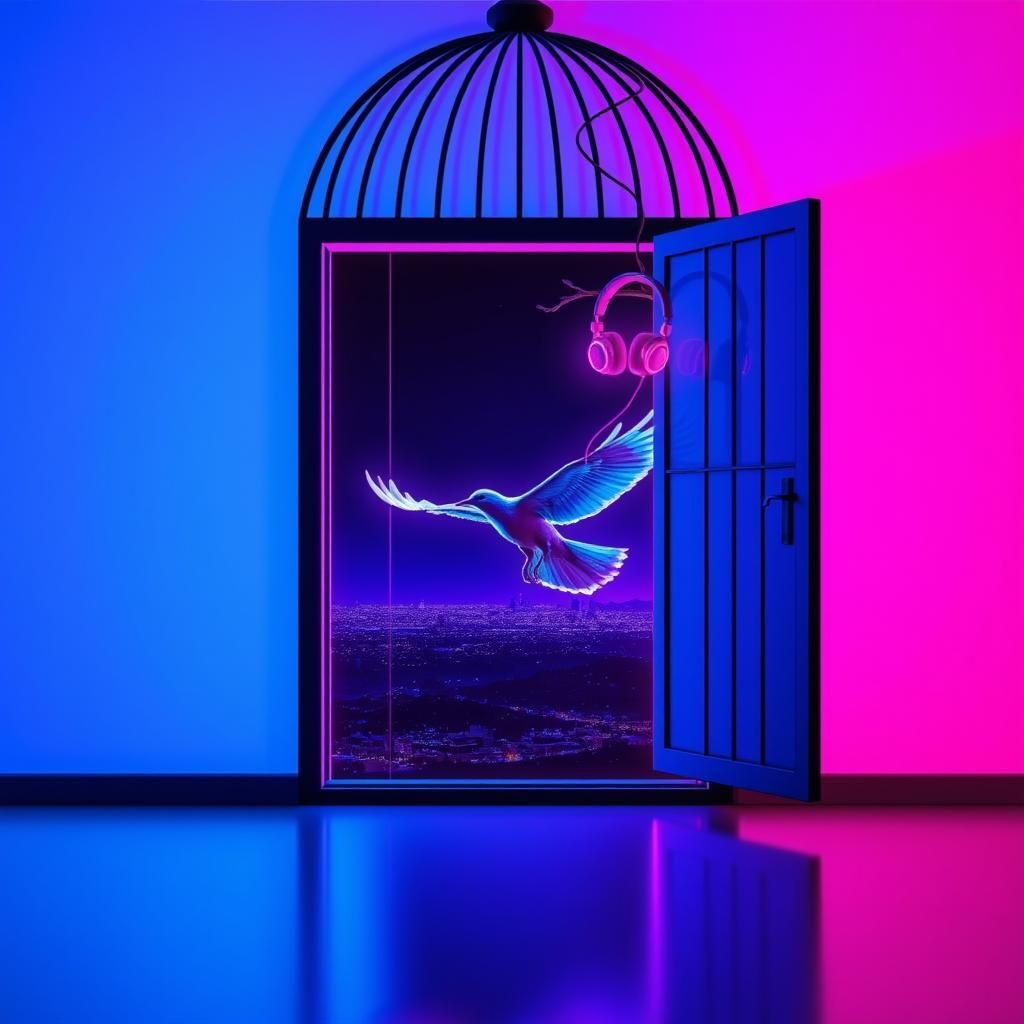 In a cage