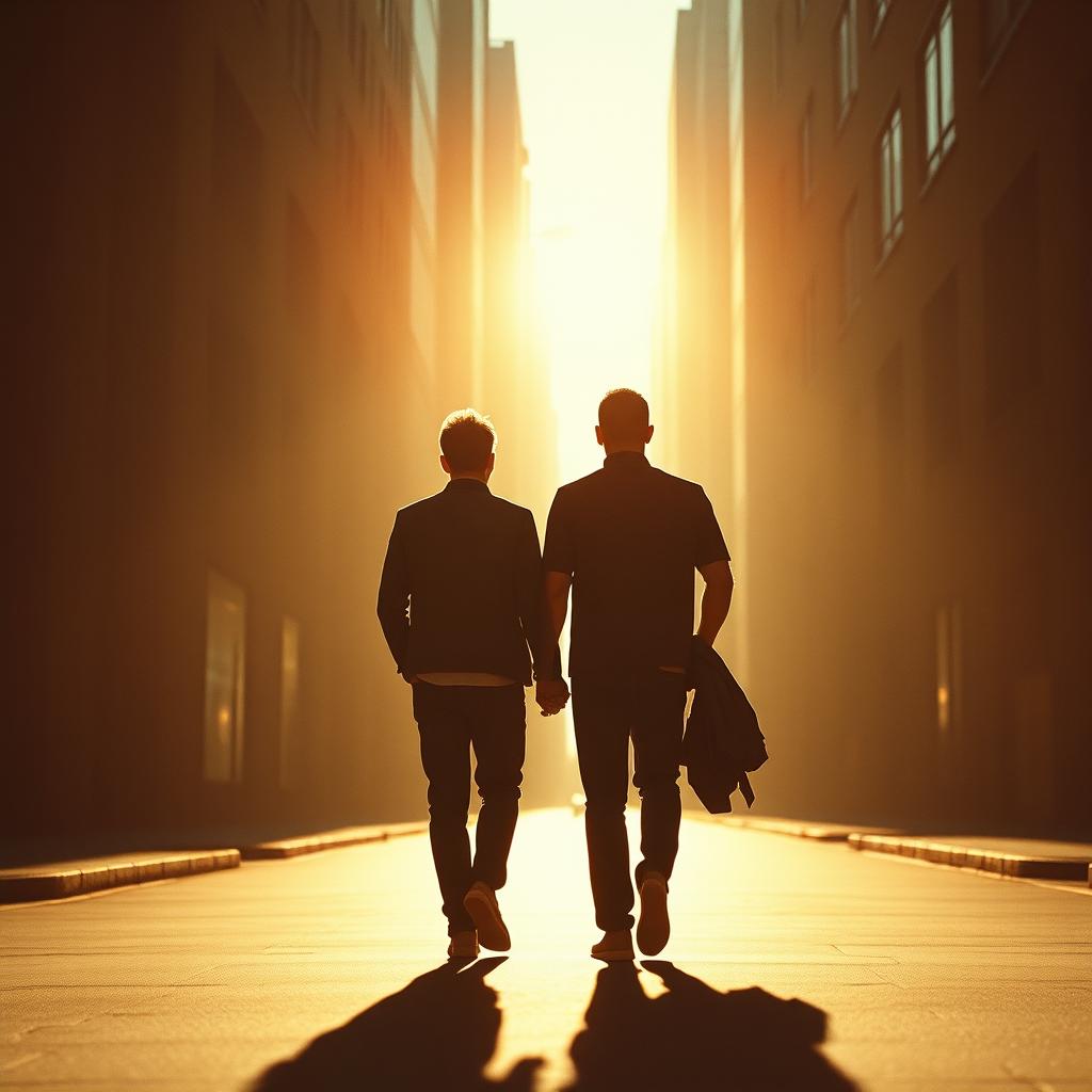 Two men in the light