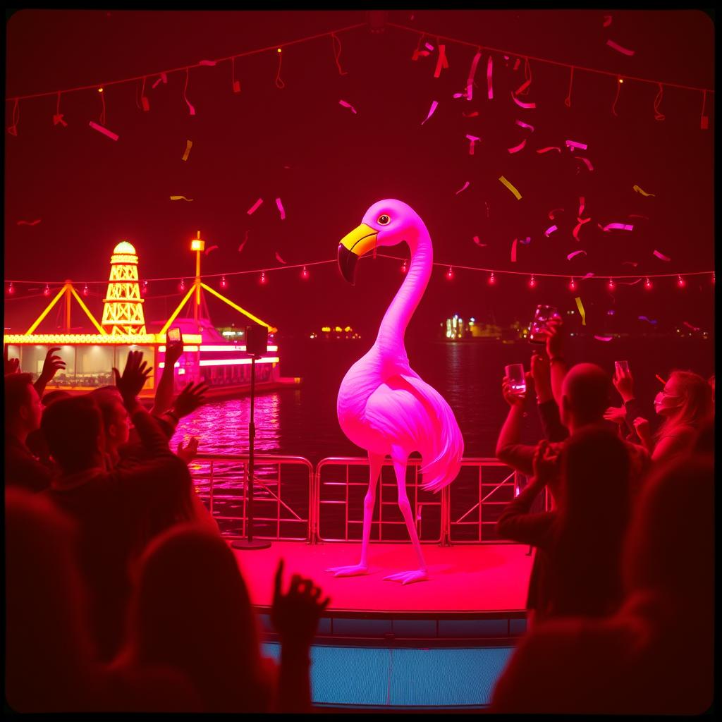 Flamingo am Rhein
