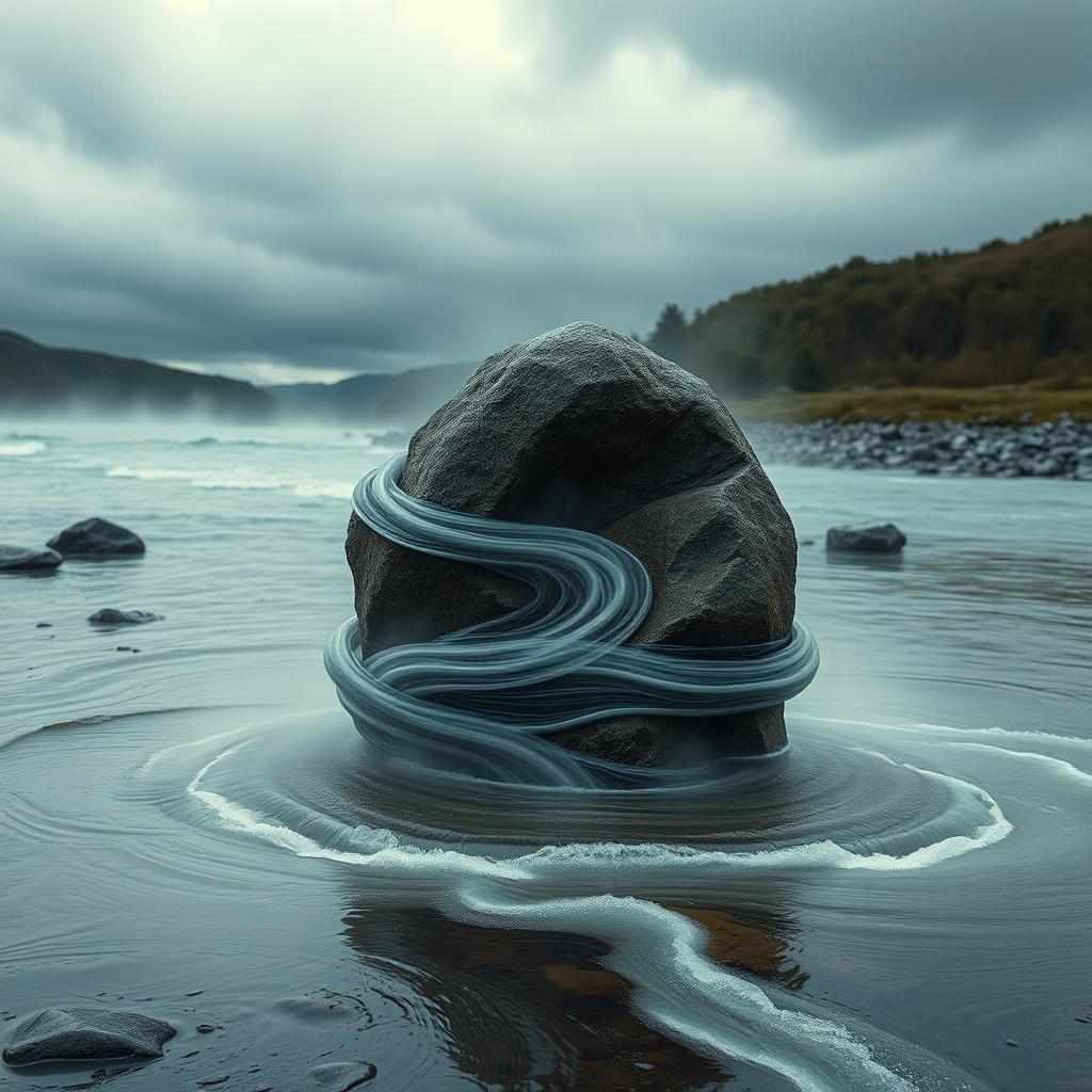 River and stone