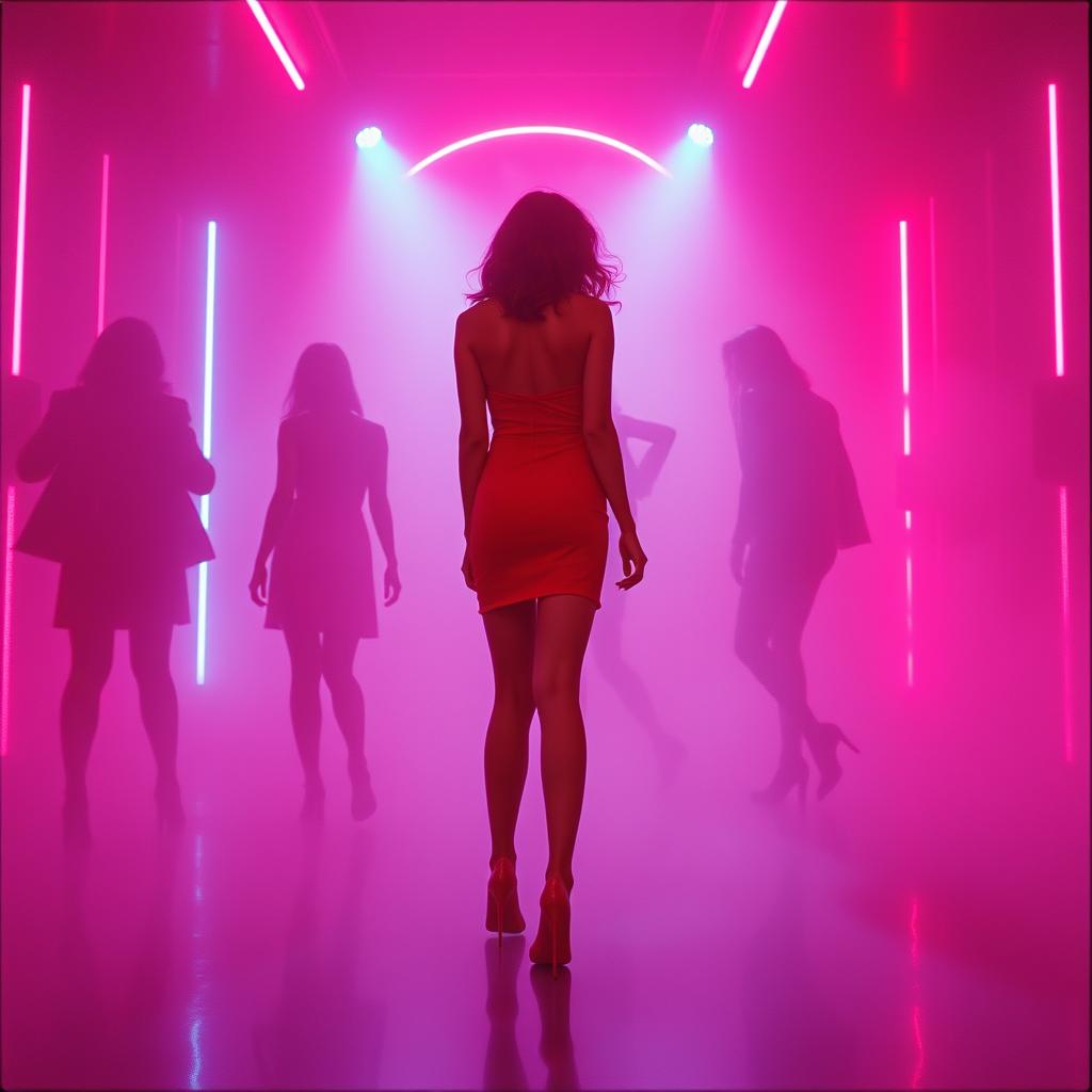 Red dress.