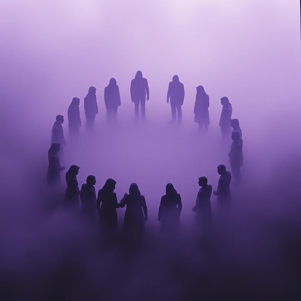 Thirteen shadows standing