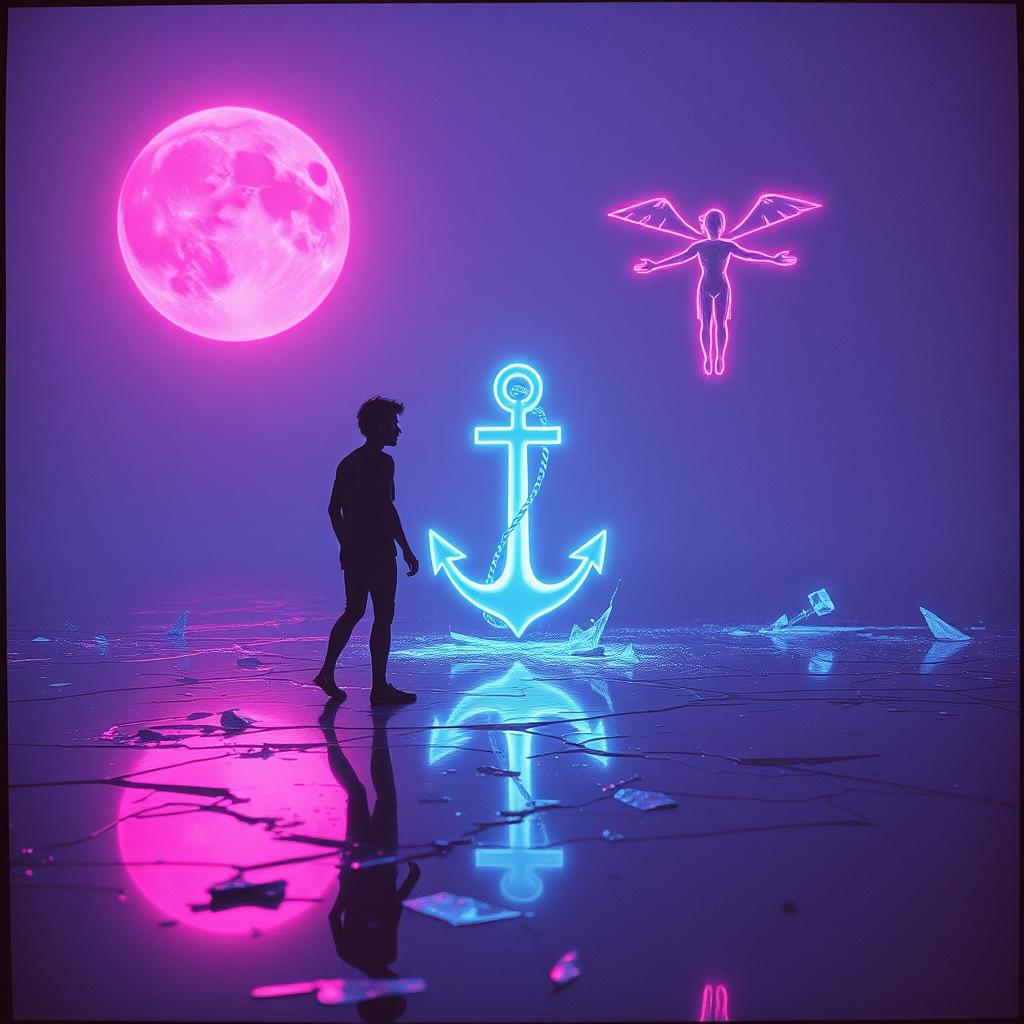 Mond aus Neon