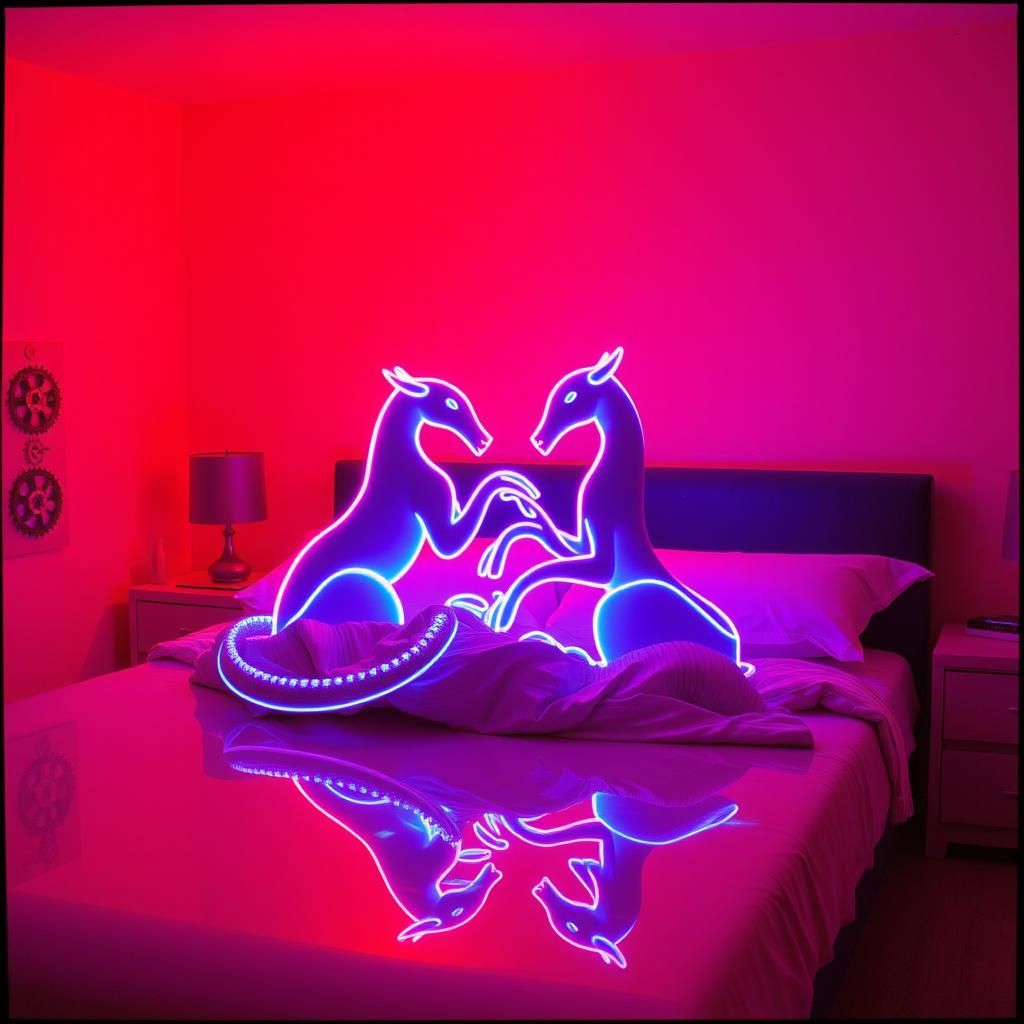 Animales en la cama
