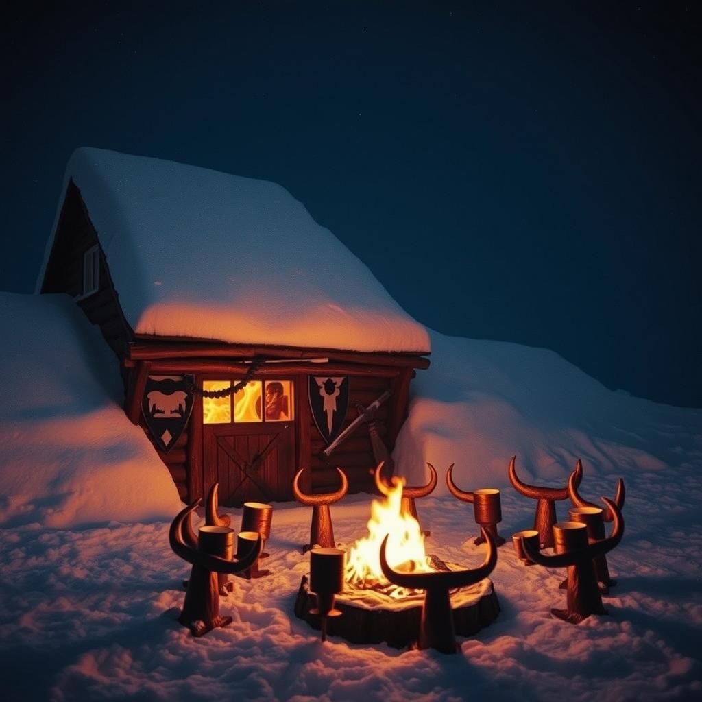 Fire over midwinter night