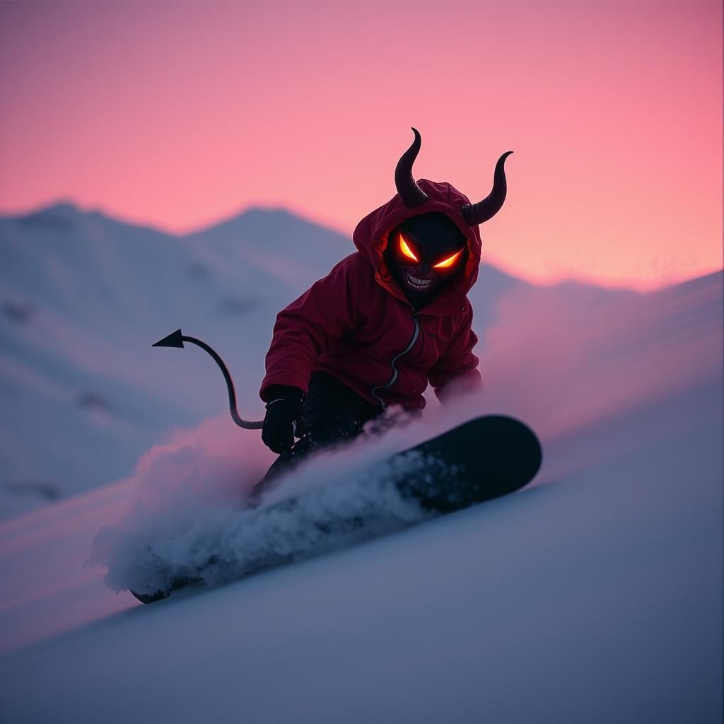 Devil on a Snowboard