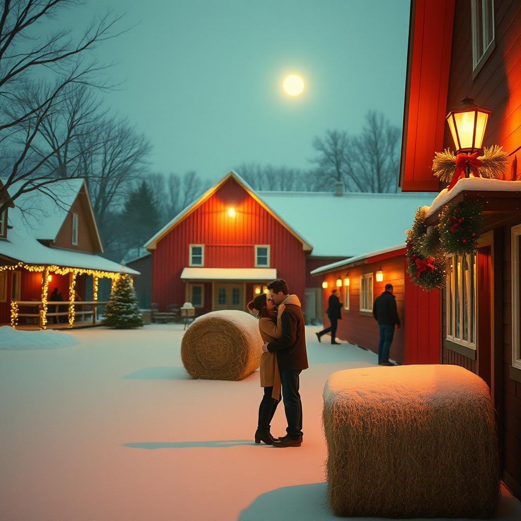 Snow flakes falling on a Saturday night