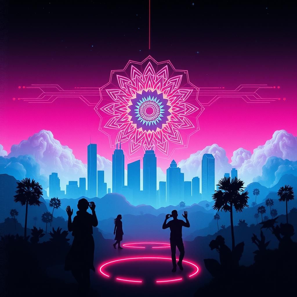 Neon Dreams in the Cyber Sky