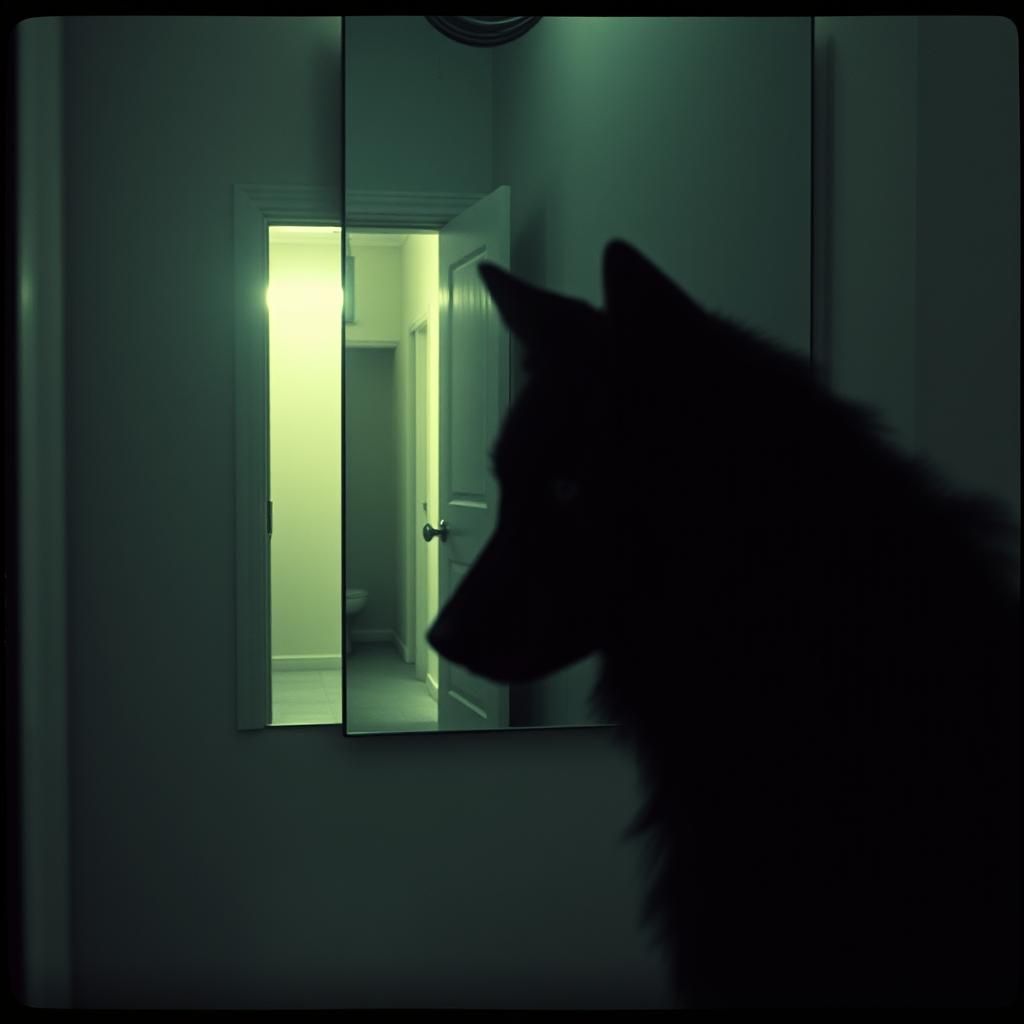 Wolf God in the Bathroom Door