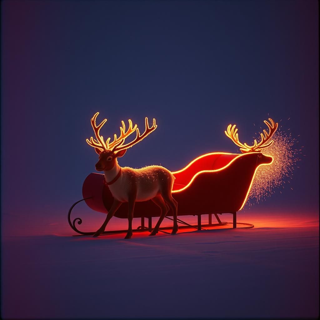 Reindeer Toots in the Winter Sky