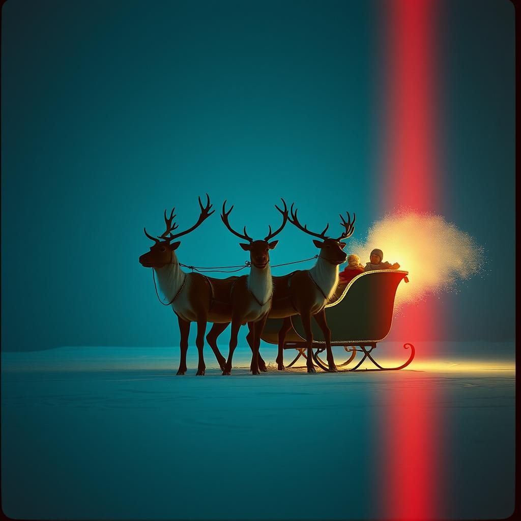 Reindeer Toots in the Winter Sky