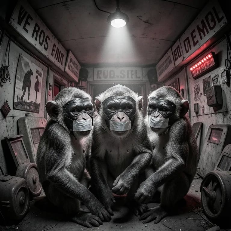 Three monkeys dancing