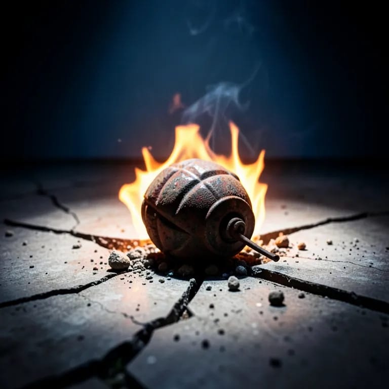 Grenade on the floor.