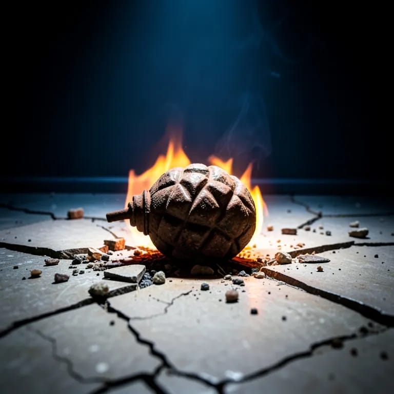 Grenade on the floor.