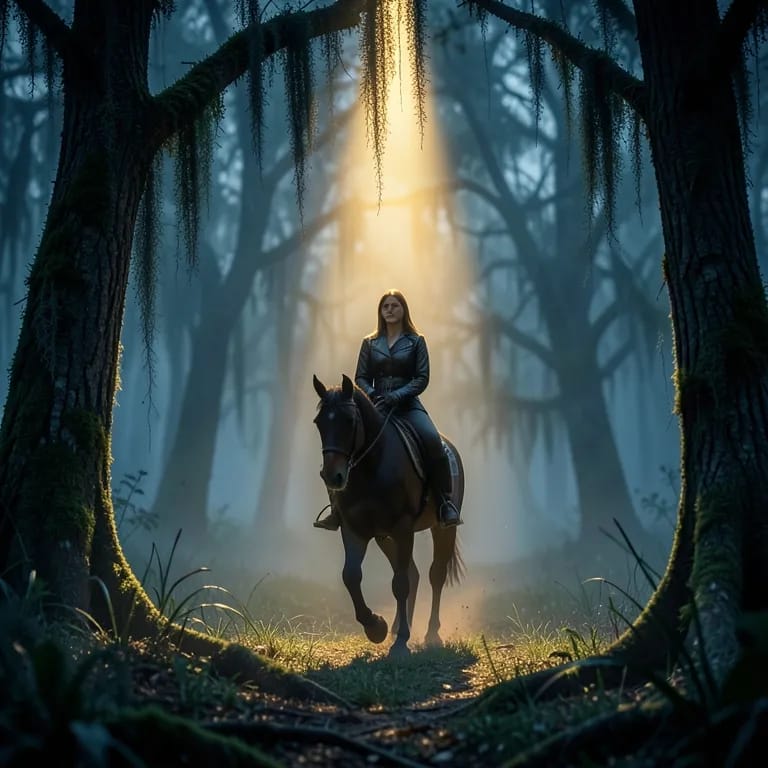 She rides the night