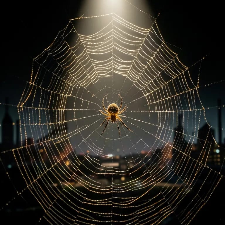 Spider rocking web