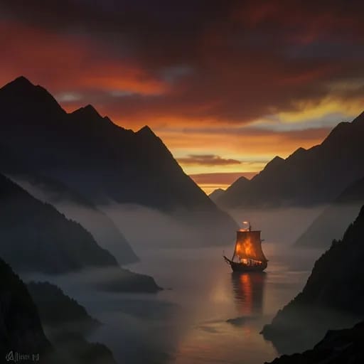 Ravens Over Red Fjords