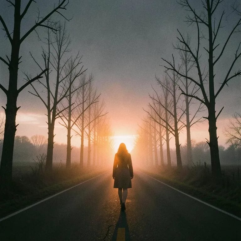 She walked out of the dark