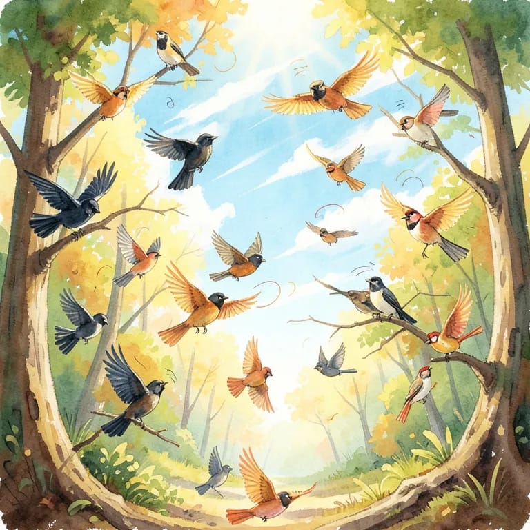 All the birds are here today