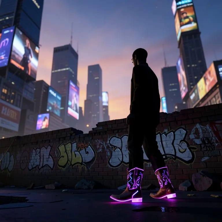 Neon Cowboy Pose