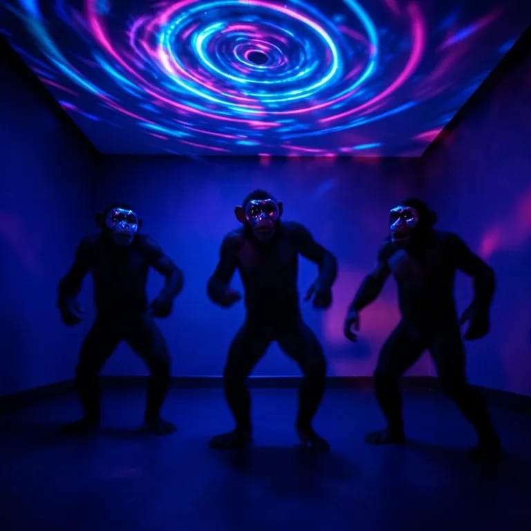 Three monkeys dancing