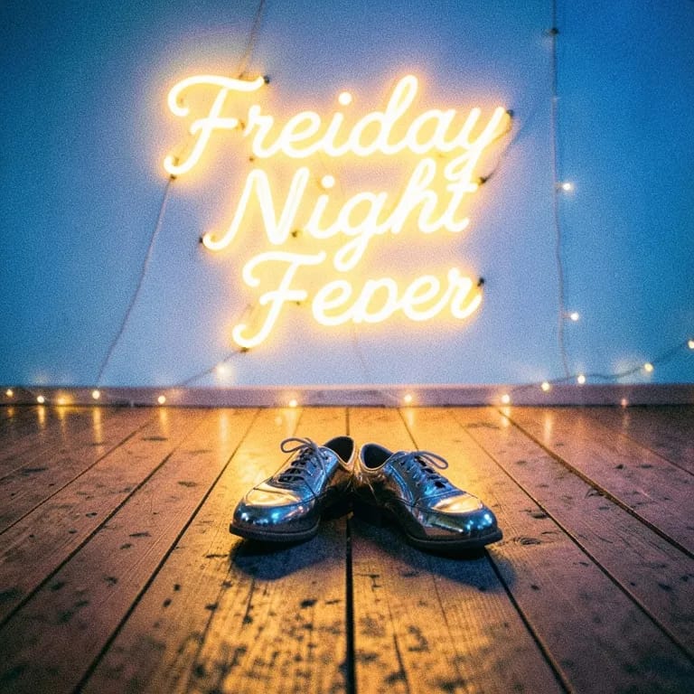 Hardwood floors and neon lights