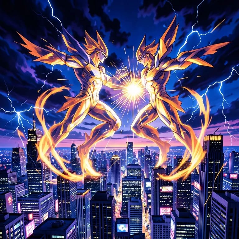 Heroes Clash in the Sky
