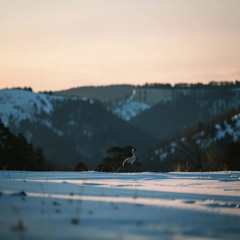 Sandhill Crane in the snow