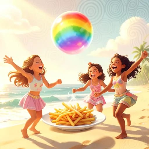 French fries and soap bubbles