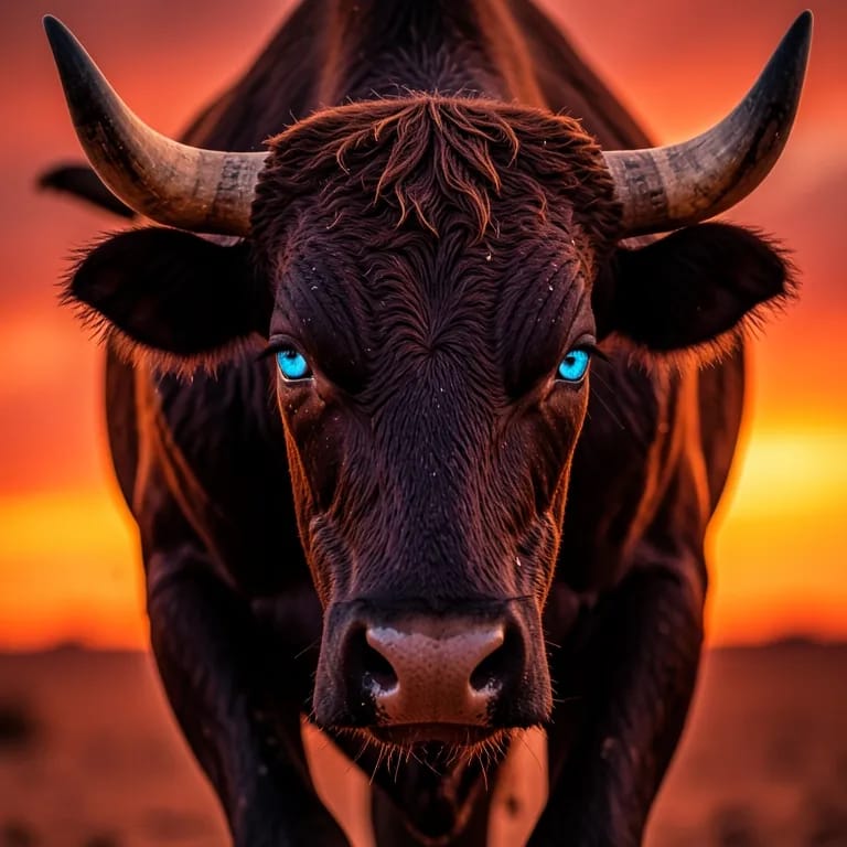 Bull Through Glass