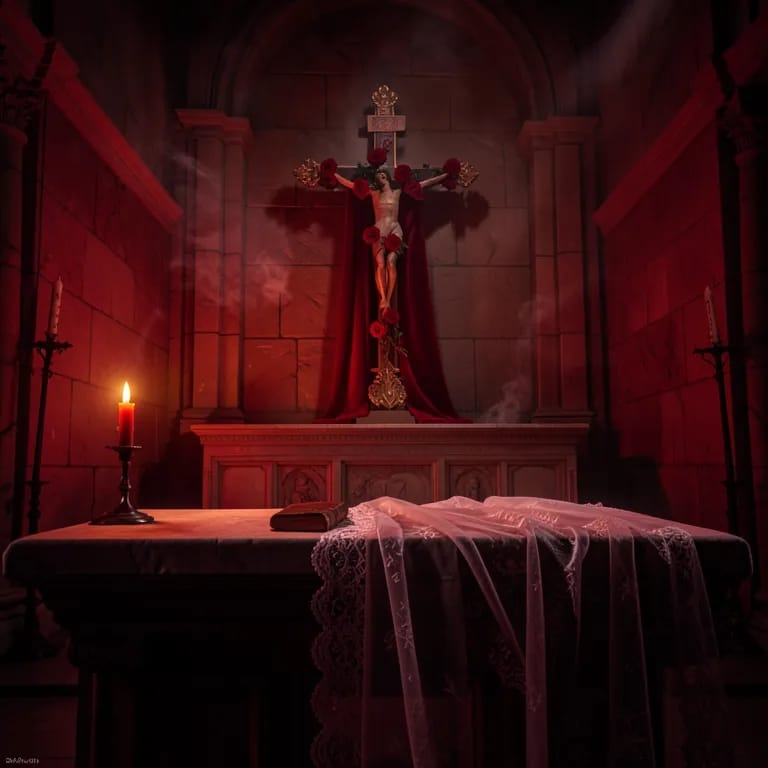 Roses in the shape of a cross