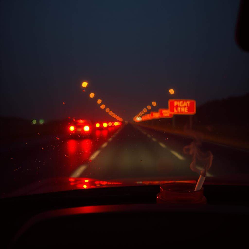 Nachts im Rückspiegel