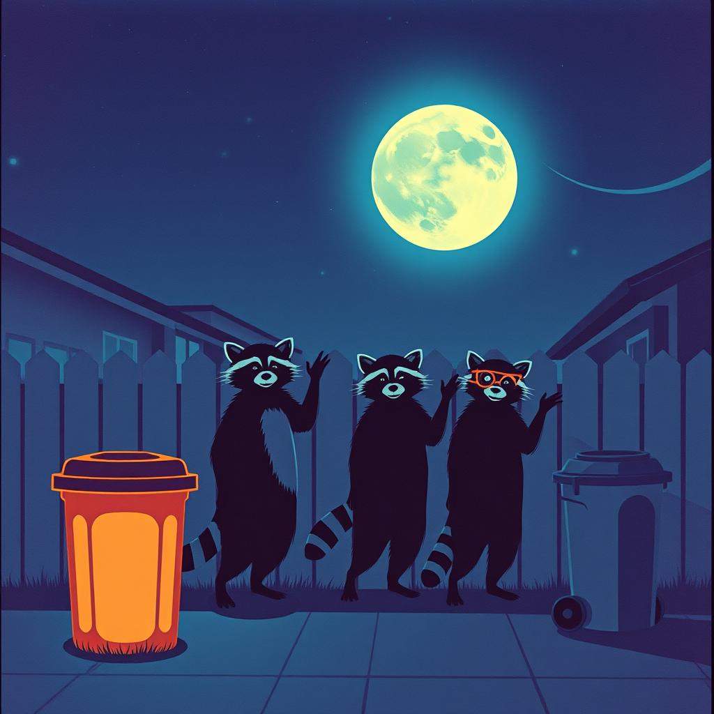 Raccoon Rumble in the Night