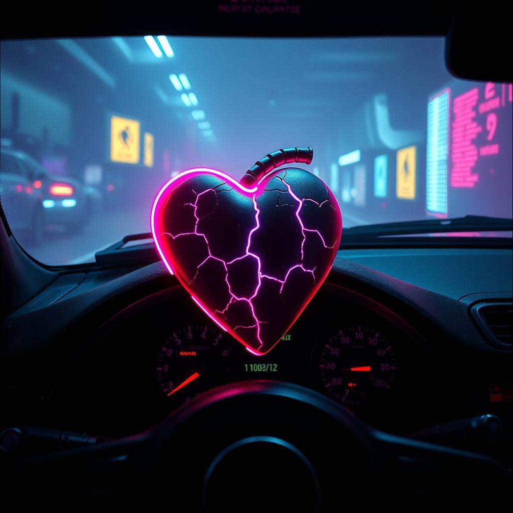 Neon Static Heart