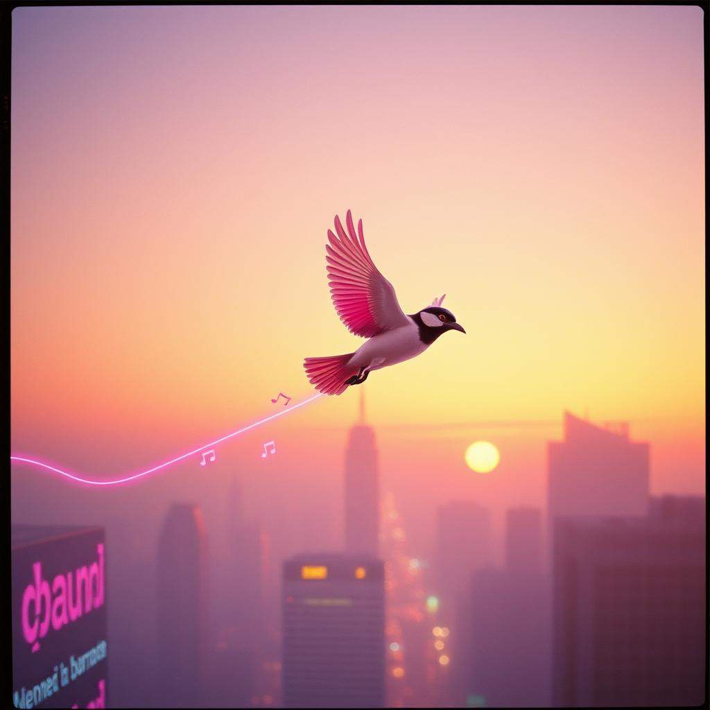 Jay in the sky with colors