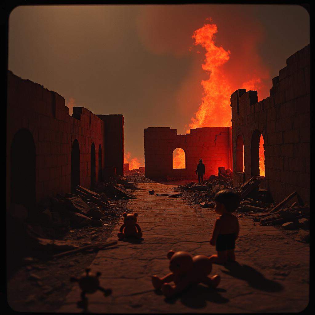 Gaza strip burning