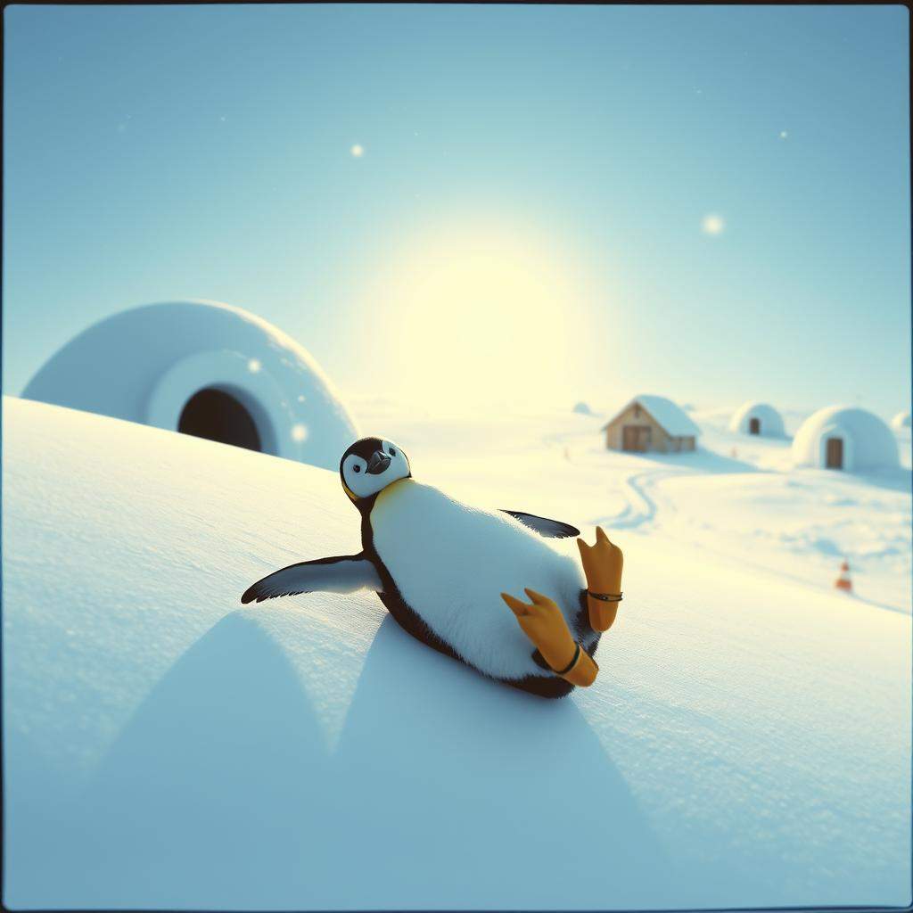 Der Popo Rutscher Pinguin