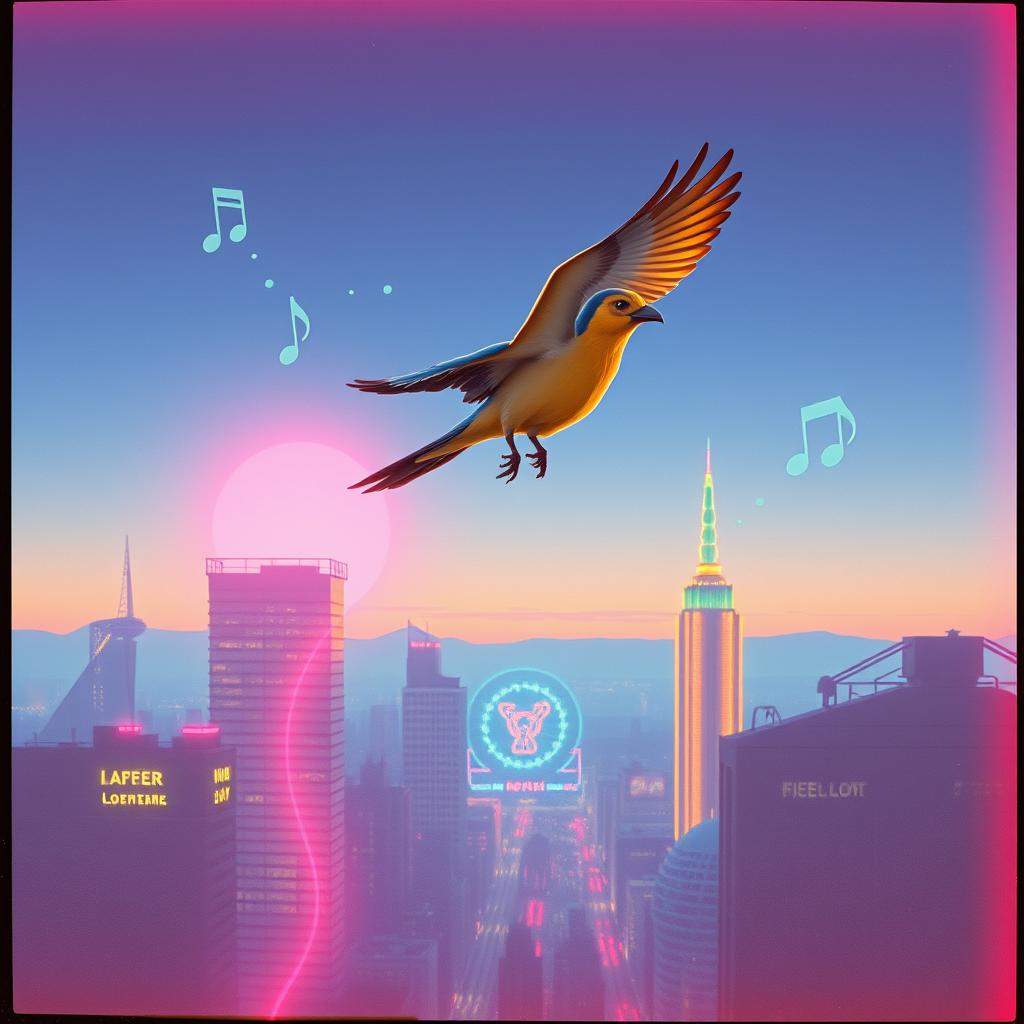 Jay in the sky with colors