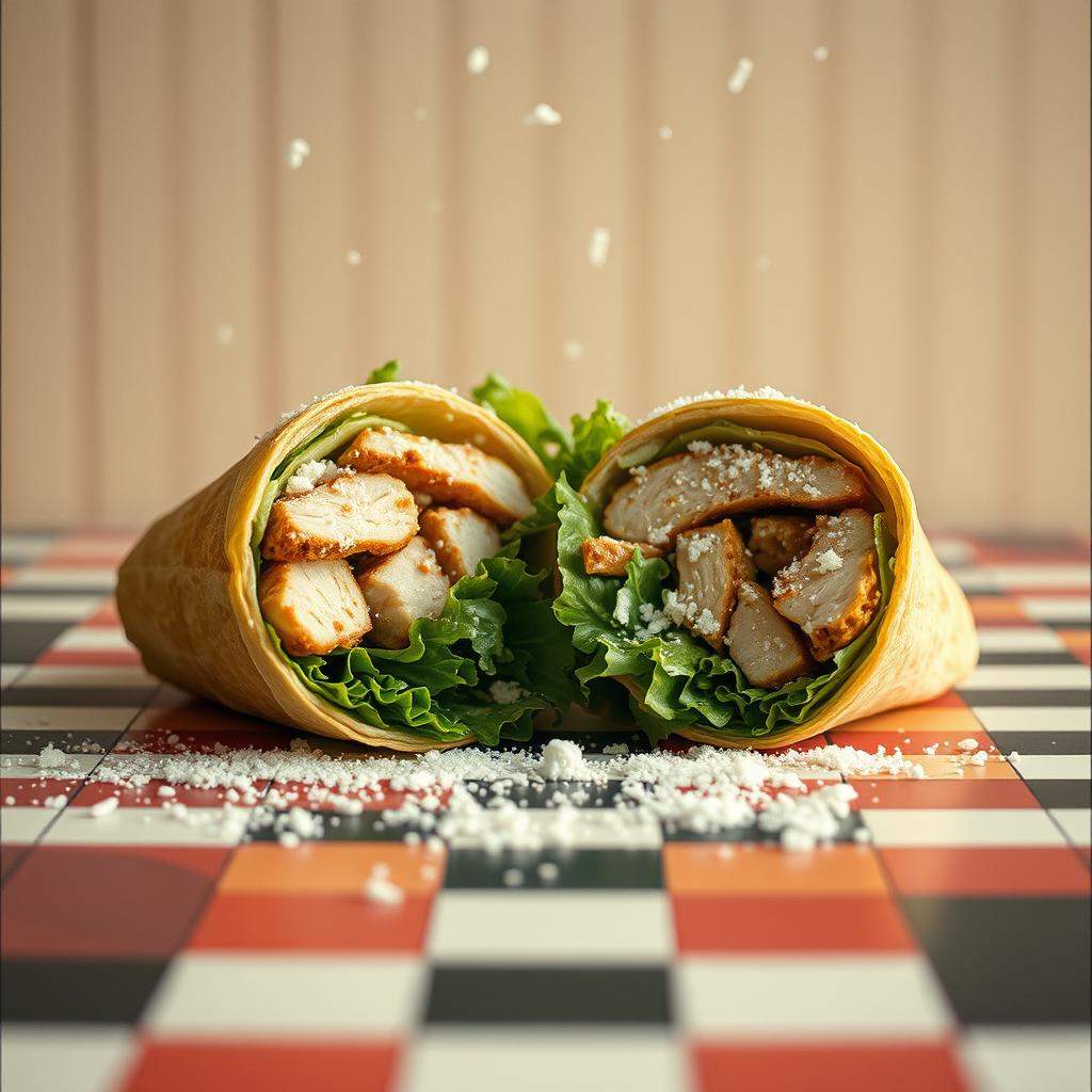 Chicken Caesar salad wrap