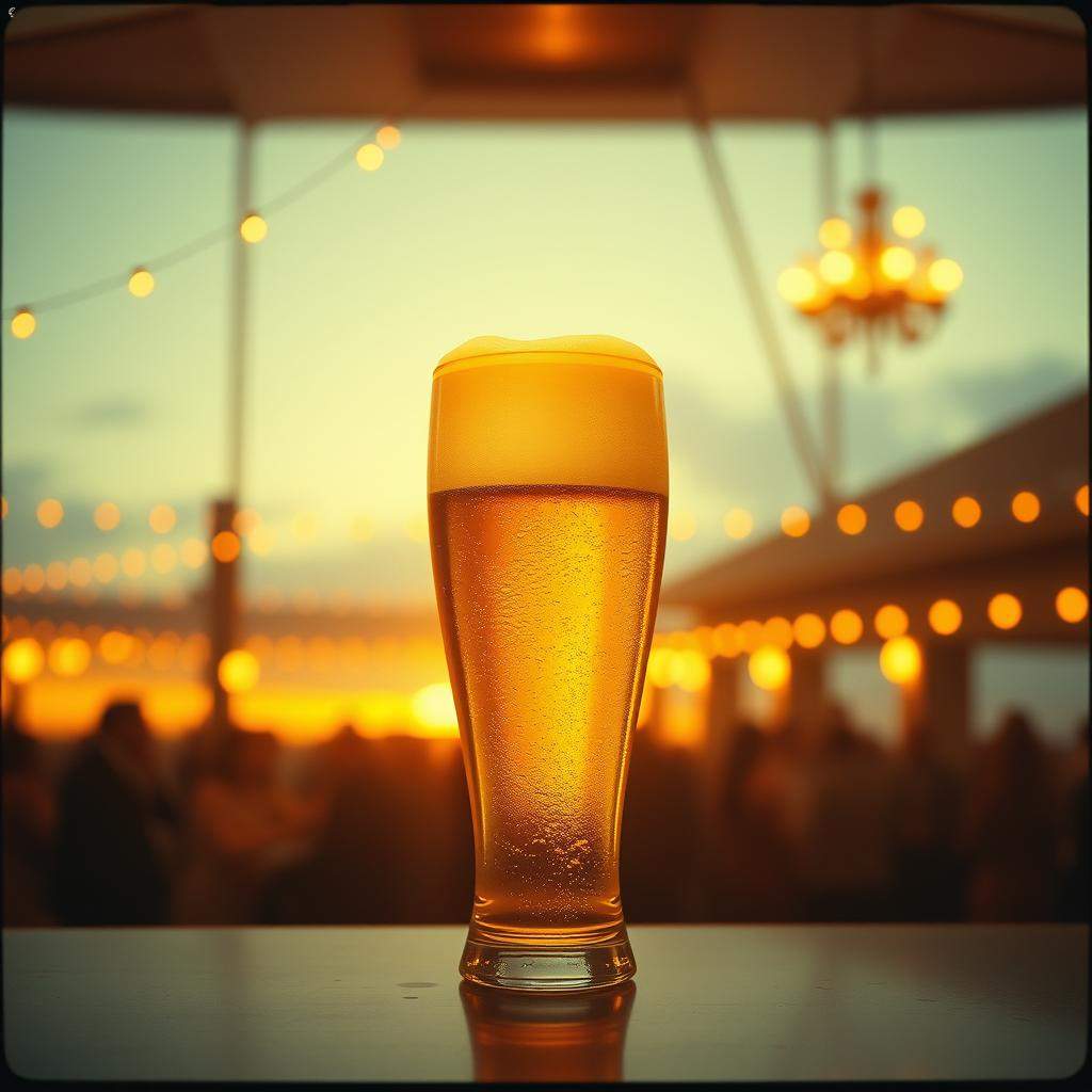 Biermeister im blonden Schaum