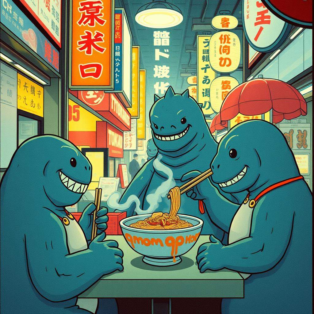 Godzilla eats Ramen