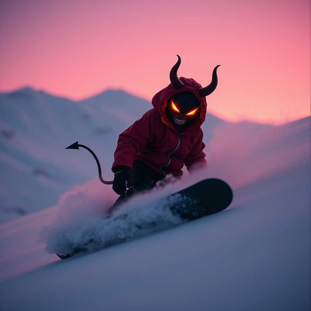 Devil on a Snowboard