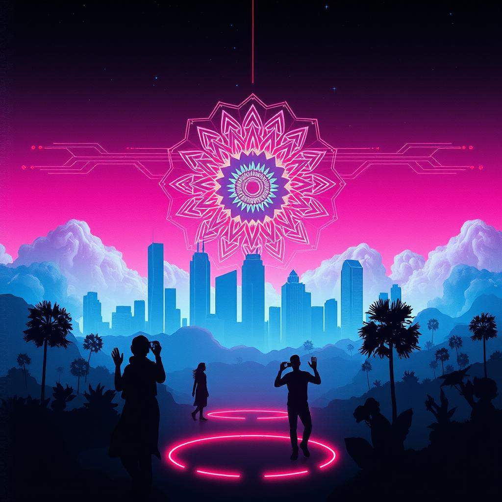 Neon Dreams in the Cyber Sky