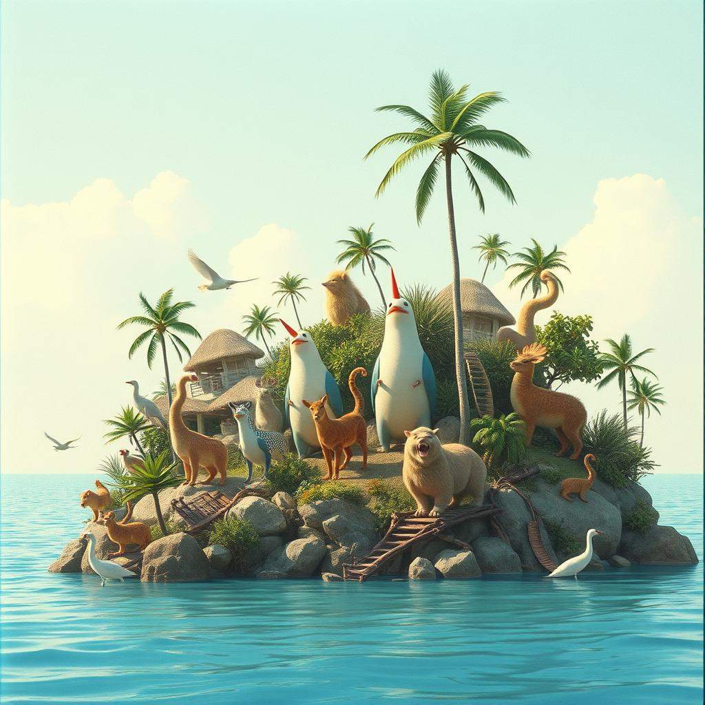 An Island Full of Happy Animals