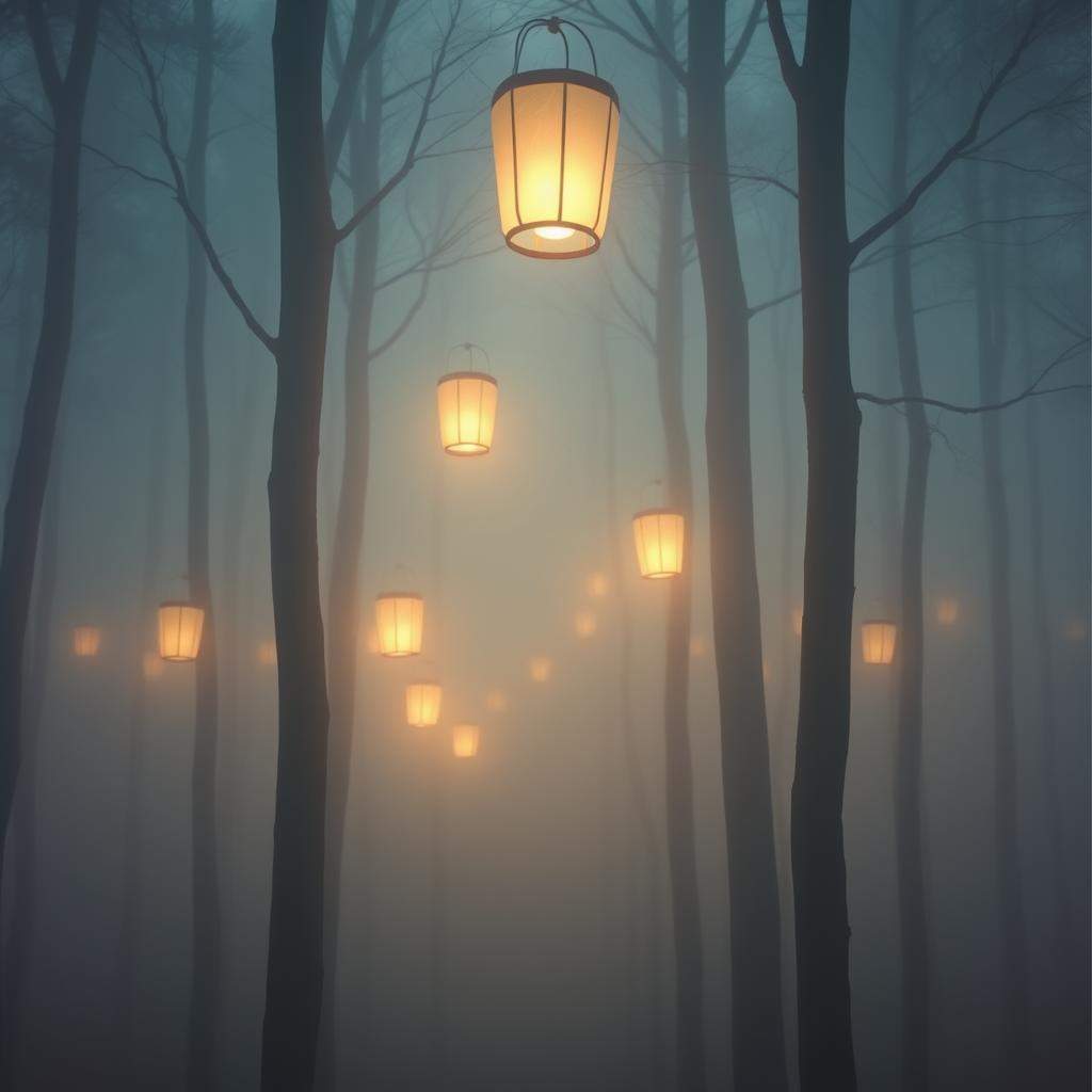 Lanterns in the fog