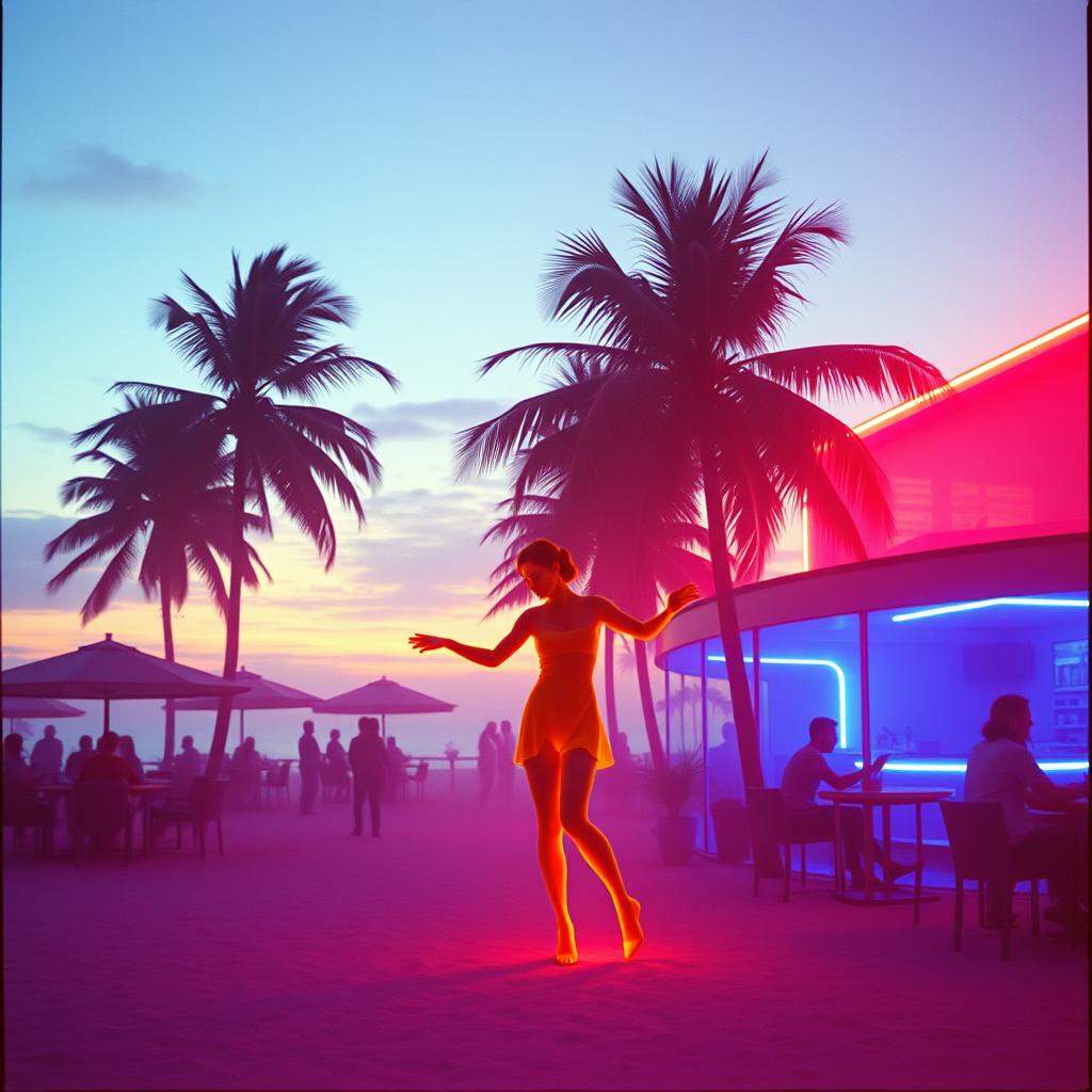 Pfirsich im Sonnenuntergang