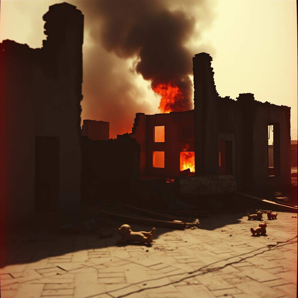 Gaza strip burning