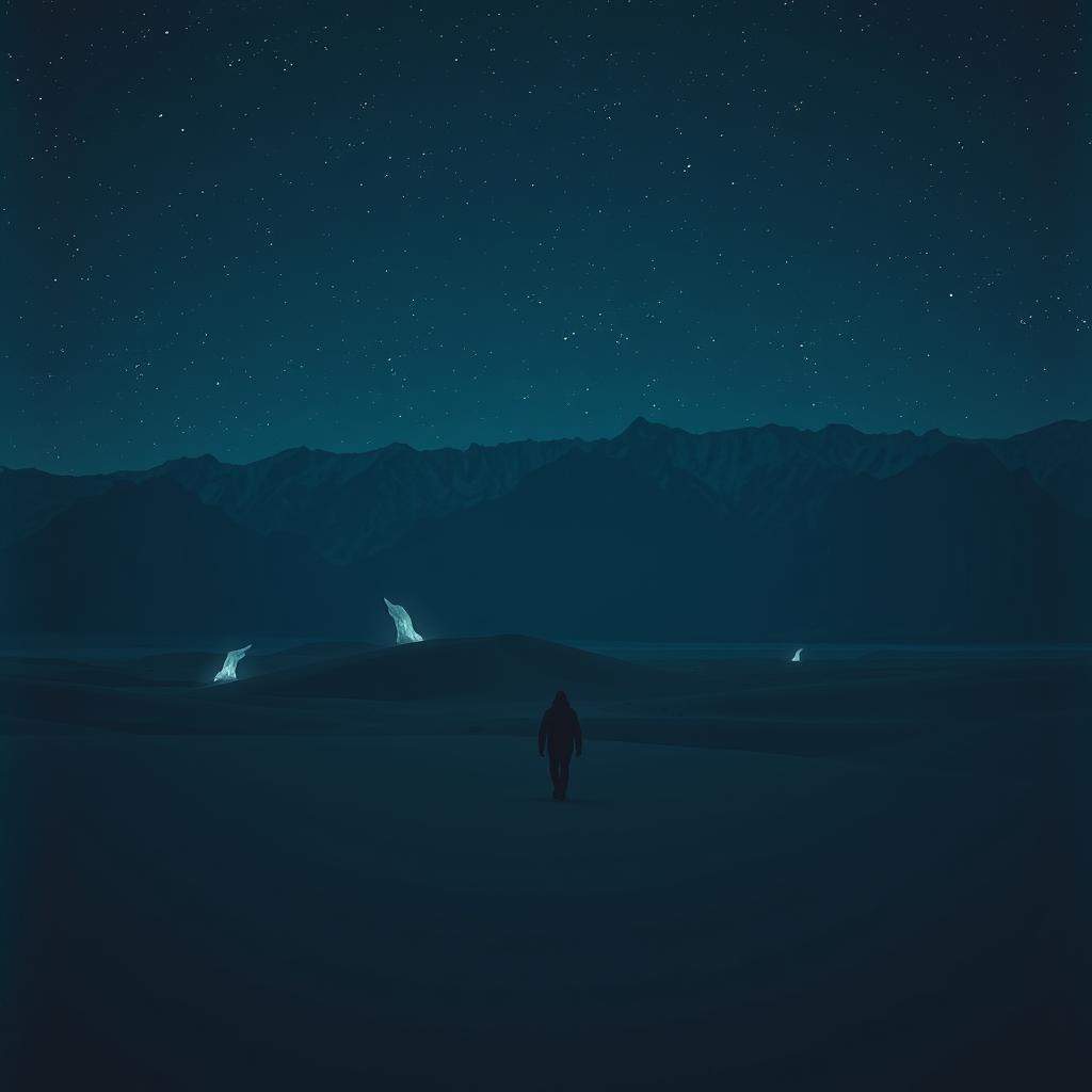 Frozen shadows in the desert